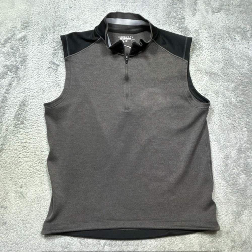 Nike Golf Vest Men's L Gray‎ Tour Performance Dri-Fit 1/4 Zip Activewear EUC